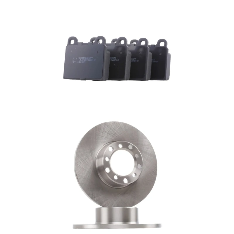 Image of RIDEX 3405B3121 Brake disc and pads set Front Axle, Brake Disc Type: Solid, not prepared for wear warning indicator Brake Set,disc brakes (3405)