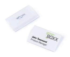 Image of Durable Name Badge With Pin 54 X 90 mm 50 Pack