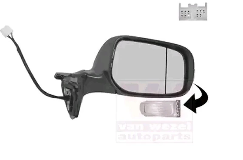 Image of VAN WEZEL 5406818 Wing mirror * HAGUS * Right, Heatable, primed Outside Mirror (50)