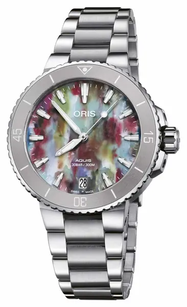 Image of ORIS 01 733 7770 4150-SET Aquis Date Upcycle 36.5mm Watch
