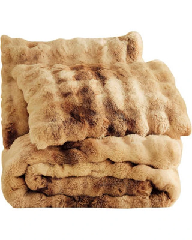 Image of Sweet Dreams Beige Bubble Faux Rabbit Fur Duvet Cover And Pillowcase Set Single