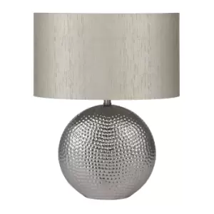 Image of Silver Dot Textured Ceramic Table Lamp
