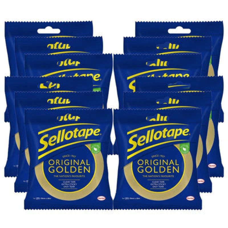 Image of Sellotape Original Golden Strong Sticky Tape 24mmx50M, 12 Pack