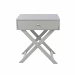 image of Options Grey X Leg 1 Drawer Bedside Cabinet Grey