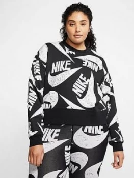 image of Nike NSW Icon Clash Sweatshirt (Curve) - Black, Size 18-20=1X, Women