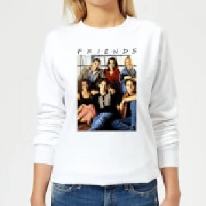 Image of Friends Vintage Character Shot Womens Sweatshirt - White - 3XL
