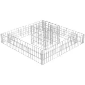 image of Vidaxl - Gabion Planter Galvanised Steel 120x120x20 Silver