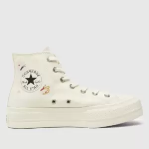 image of Converse All Star Lift Butterfly Wings Trainers In White