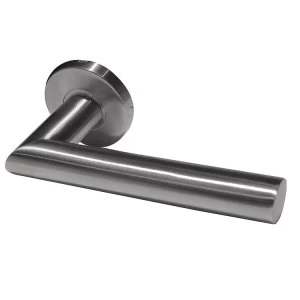 image of Jedo Neptune Oval Mitred Door Handle on Rose