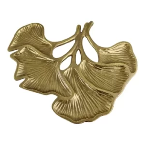 Image of Lotus Leaf Gold Metal Decorative Plate