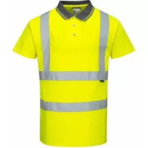 image of Portwest S477 - Yellow Sz XS Hi-Vis Short Sleeve Polo Shirt Reflective - Yellow