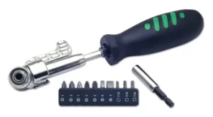 image of Laser Tools 2517 Screwdriver 3 Way Angled Head 10 Bits