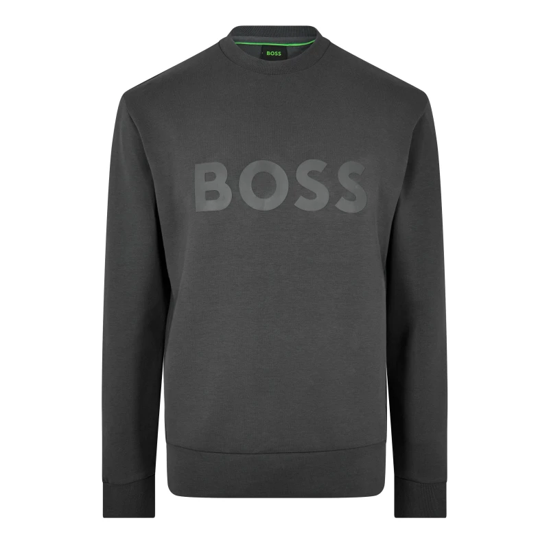 Image of Boss Stretch Cotton Logo Sweatshirt - Grey Grey L