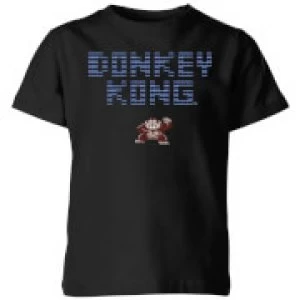 Image of Nintendo Donkey Kong Retro Logo Kid's T-Shirt - Black - 11-12 Years