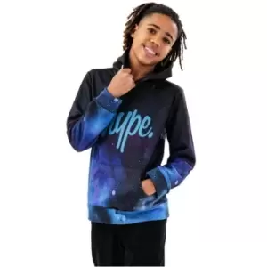 image of Hype Blue Space Print Hoodie - Blue