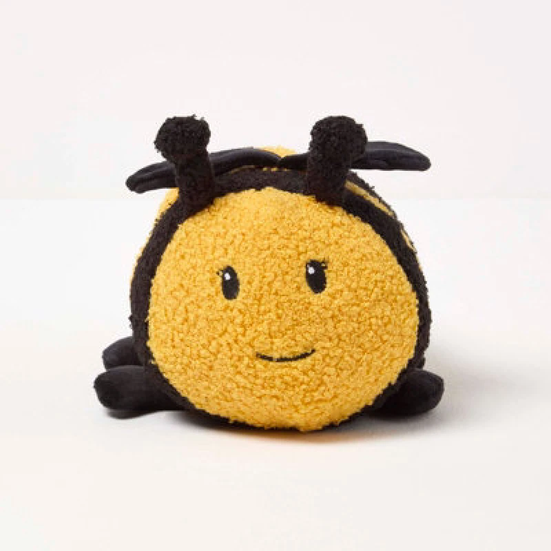 Image of Homescapes Yellow Bee Door Stopper, Decorative Fabric Door Stop