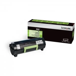 image of Lexmark 502 Black Laser Toner Ink Cartridge