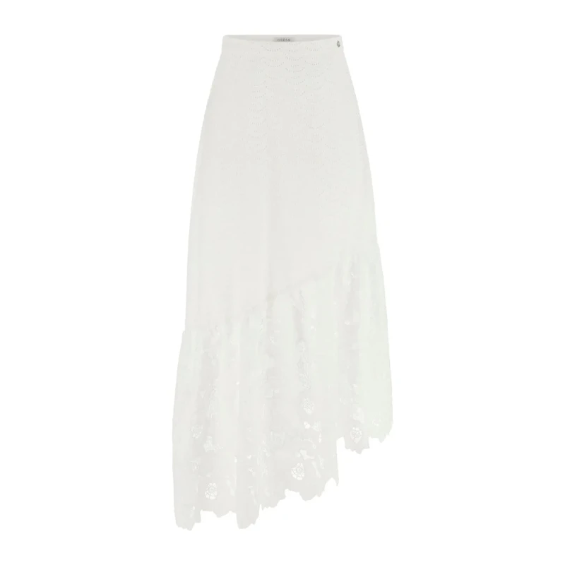 Image of Guess Womens flared midi skirt with eyelets Guess Sharon Noir Female M