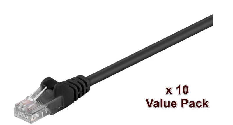 Image of Microconnect V-UTP501SVP networking cable Black 1m Cat5e U/UTP (UTP)