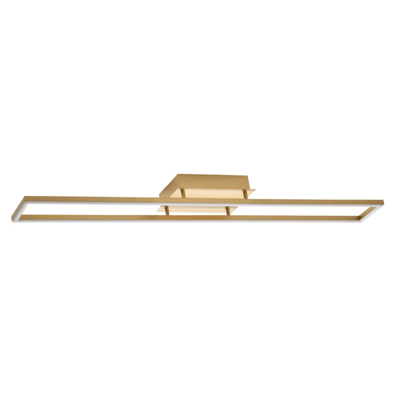 Image of Happy Homewares Brushed Metal LED Ceiling Strip Light Fitting - Ideal for Kitchens in Gold Gold Unisex