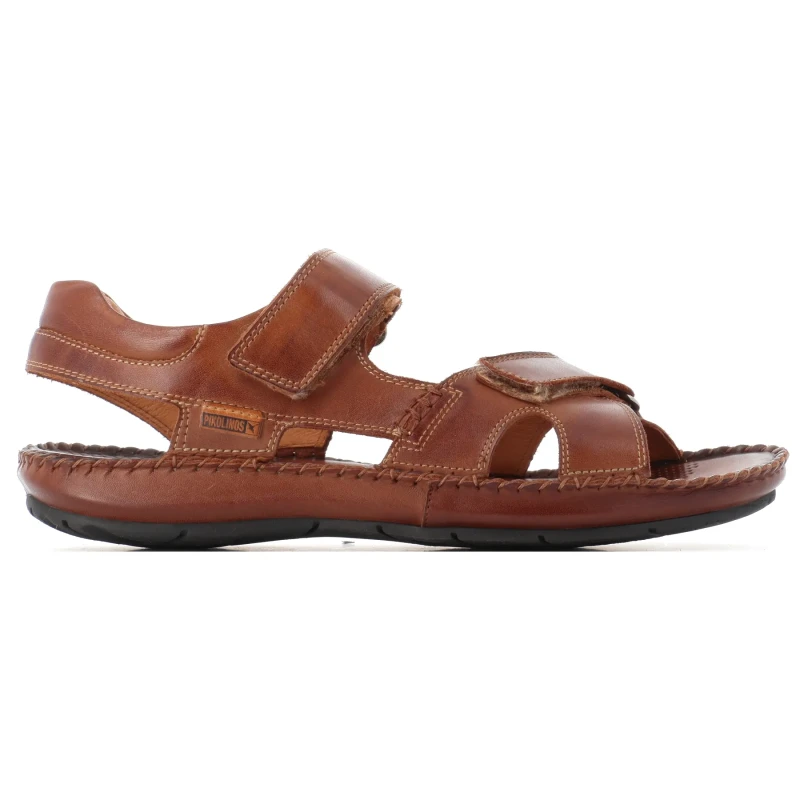 Image of Pikolinos Tarifa 06J Leather Mens Hook and loop Sandals - Cuero - Size:UK 7-7.5