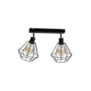 Image of Foskal Twin Ceiling Spotlight Black, 55cm, 2x E27