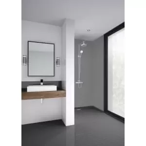 Image of Mermaid Composite Grey Vertical Tile Single Shower Panel - 2440 x 1220mm