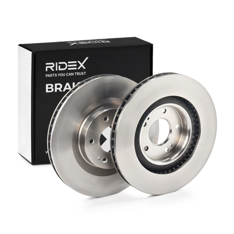 Image of RIDEX 82B3193 Brake disc Front Axle, Vented, Cast Iron, Uncoated, Untreated, without wheel hub Cast Iron Brake Disc (82)