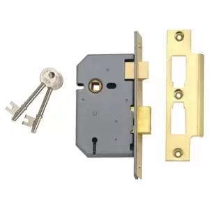 image of Union J2277-PL-2.50 2277 3 Lever Mortice Sashlock Polished Brass 6...