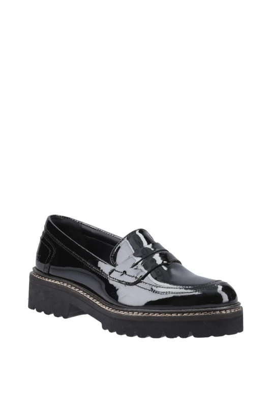 Image of Pod Womens Kenny Leather Platform Loafers UK Size 6 (EU 40) Black Patent POD030-BLKPT-6