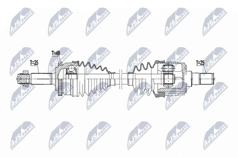 Image of NTY NPW-HY-629 Drive shaft Front Axle Left Drive Shaft (13)