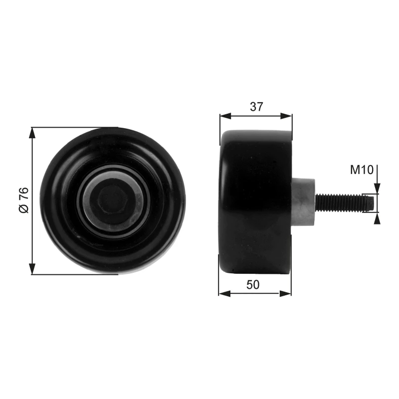 Image of GATES Deflection / guide pulley, V-ribbed belt GATES T36186