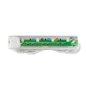Image of Status White 4-way 2 Metre Extension Socket White