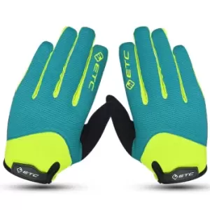 image of ETC Peak MTB Gloves Black Green Yellow Large