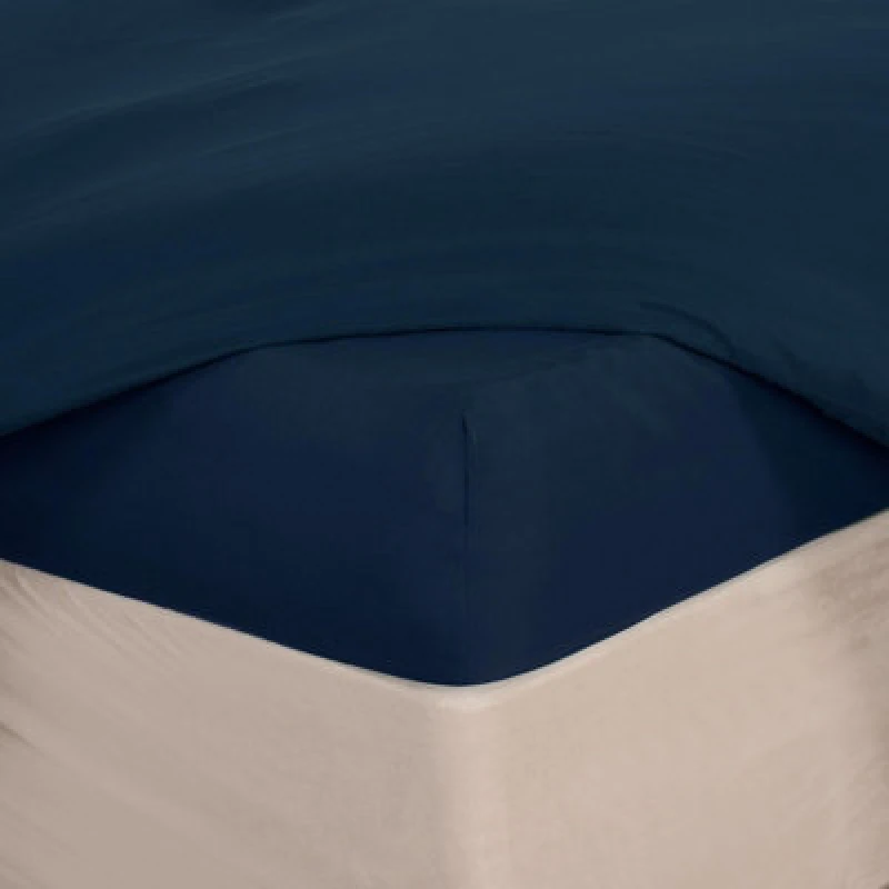 Image of OHS OHS Plain Bed Sheet Microfibre Deep Fitted Soft in Dark Navy Size: King Fitted Dark Navy King Fitted Unisex 5027434198894
