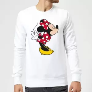 Image of Disney Mickey Mouse Minnie Split Kiss Sweatshirt - White - M