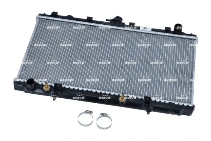 Image of NRF 53695 Engine radiator EASY FIT Brazed cooling fins, Aluminium, with mounting parts Aluminium Radiator,engine cooling (470)