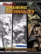 Image of framed drawing techniques mastering ballpoint pen graphite pencil and digit