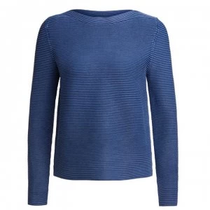 image of Oui Ribbed Crew Jumper - Bijou Blue 5432