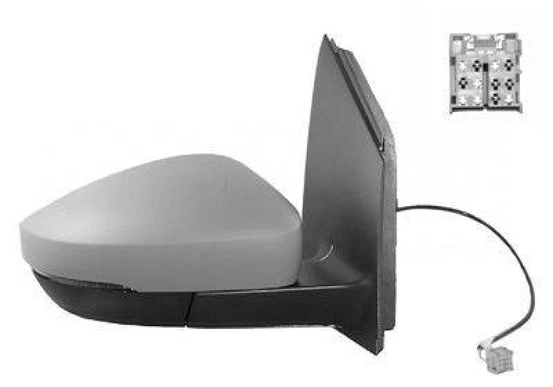 Image of VAN WEZEL 5829828 Wing mirror * HAGUS * Right, Heatable, primed Outside Mirror (50)