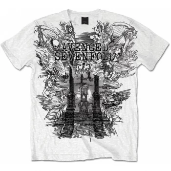 Image of Avenged Sevenfold Land of Cain Mens X-Large T-Shirt - White