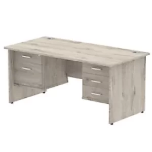 Image of Trexus Rectangular Desk Panel End Leg 1600x800mm Double Fixed Pedestal