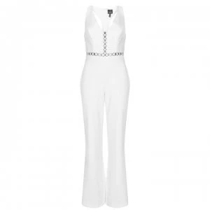 image of Adrianna Papell Racer Back Jumpsuit - Ivory