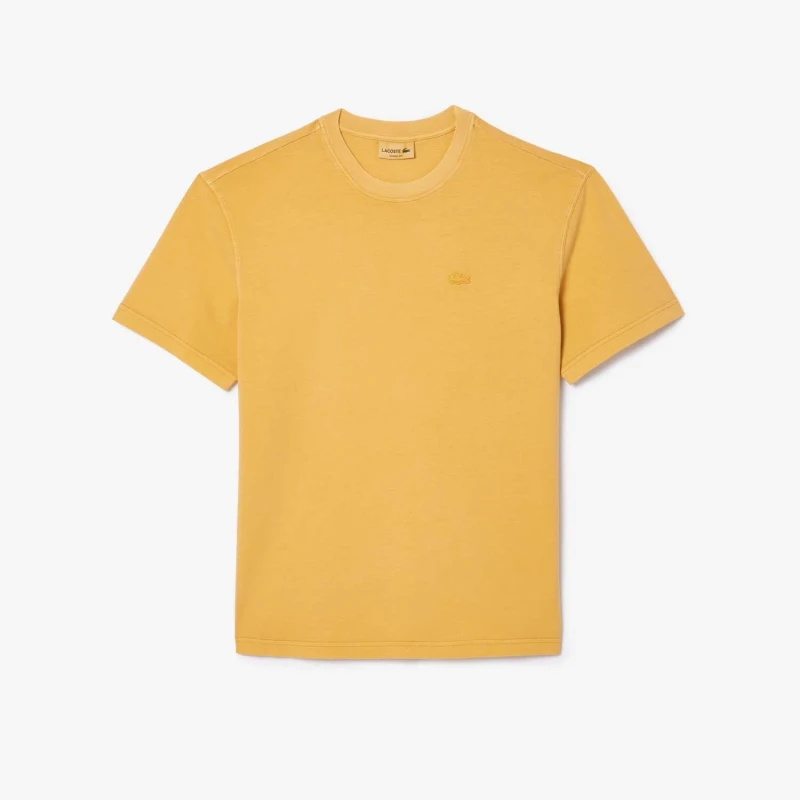 Image of Lacoste Natural Dyed Cotton T-Shirt Orange male 2XS