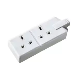 Image of Masterplug ELS132W White 13A 2 Gang Heavy Duty Rubber Trailing Socket - 222205