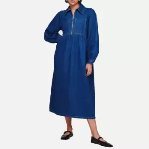 Image of Aligne Gabriella Zip-Neck Denim Midi Dress - EU 36/UK 8