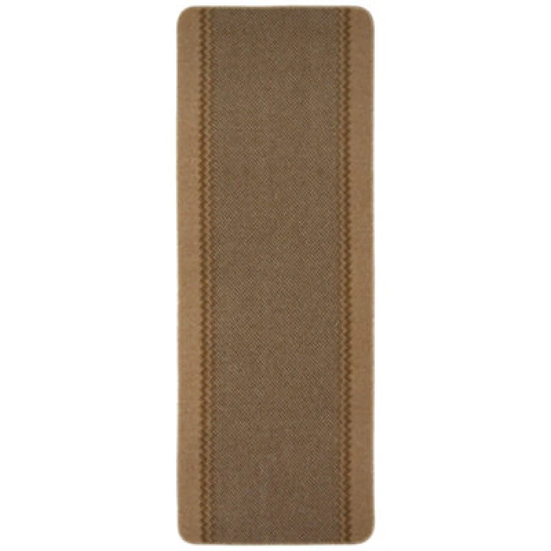 Image of THE RUGS Washable Designer Rugs & Mats Lined Bordered Design in Beige 116B Size: 67cm x 180cm Beige Unisex 67cm x 180 cm