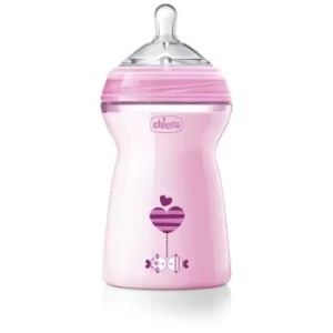 image of Chicco Natural Feeling Pink baby bottle 6m+ 330ml