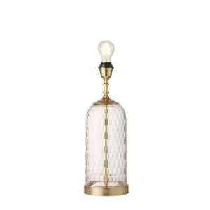 Image of Endon Wistow - 1 Light Table Lamp Solid Brass, Chiselled Glass, E27