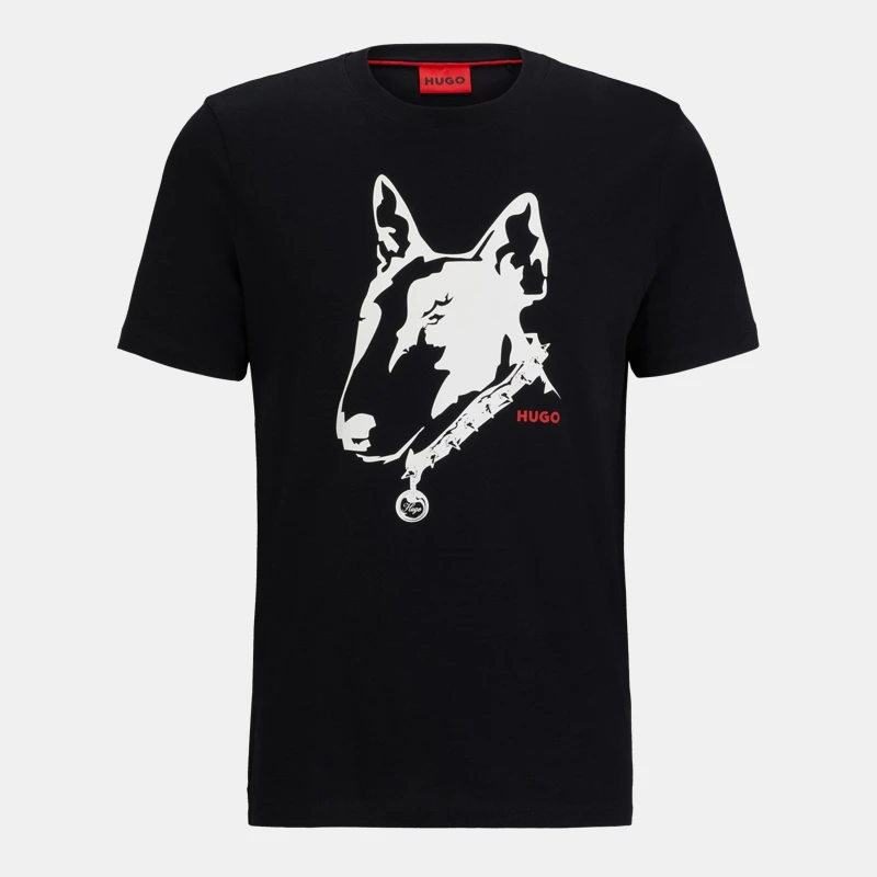 Image of Hugo Dammock Short Sleeve T-Shirt Black 001 male S